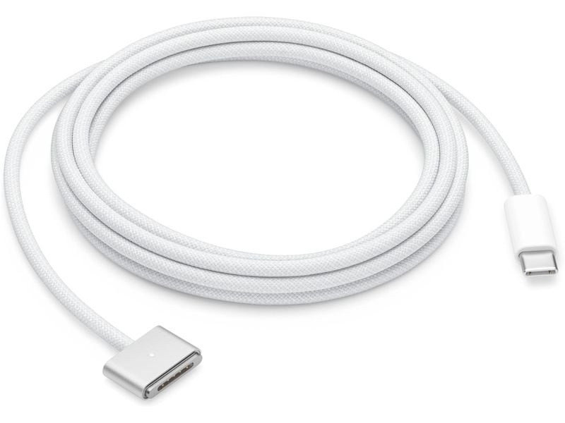 Apple USB-Kabel magnetisch USB C - MagSafe 3, 1 Stück, 2 m Dieses 2 Meter lange Ladekabel verfügt über einen magnetischen MagSafe 3-Stecker, der die Führung des Steckers zum Ladeanschluss Ihres Mac-Laptops erleichtert.