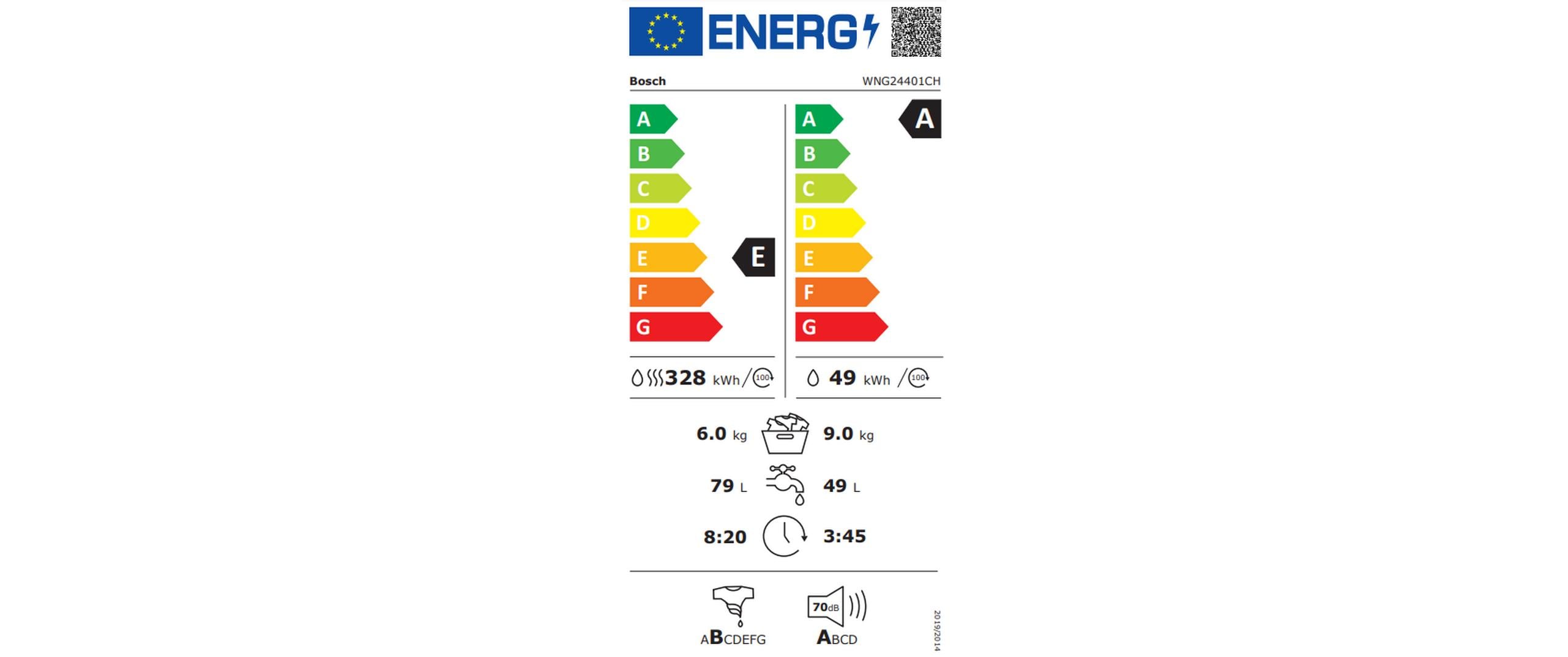 Waschtrockner WNG24401CH 9 kg / 6 kg<br>Kombigerät zum Waschen und Trocknen