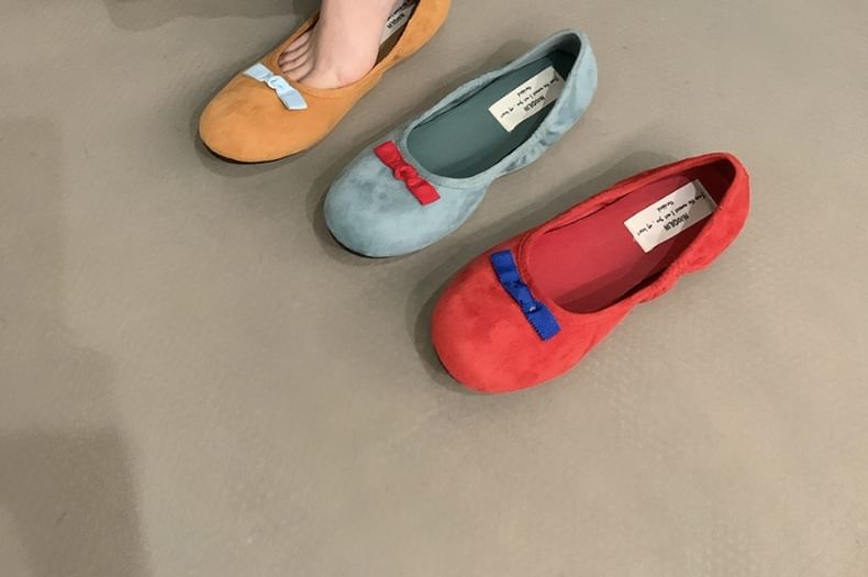 Karlao - Platte schoenen met strik van imitatiesuède