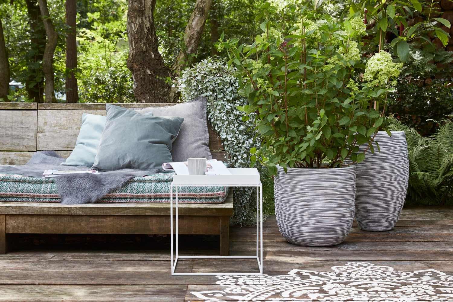 Capi Europe bloempot Nature-Rib ivoor D 40 H 60 cm