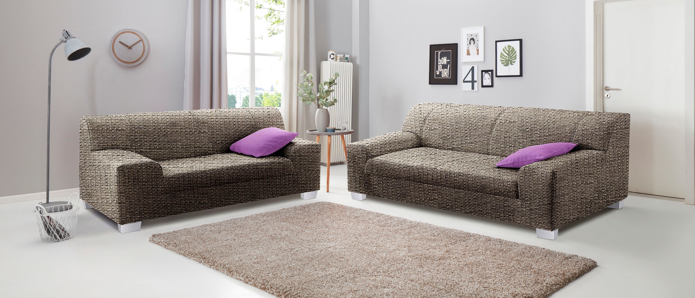 DOMO collection Polstergarnitur »Amando zeitlos und modern, komfortabel« Spar-Set,  bestehend aus 2er- und 3er-Sofa