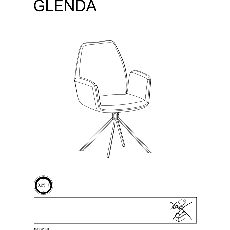Glenda spisebordsstol - grå