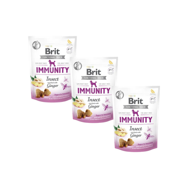 Brit Care Functional Snack Immunity pour système immunitaire des chiens - insectes et gingembre