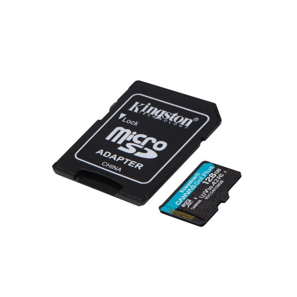 Kingston 128GB Canvas Go! Plus Gen4 microSDXC UHS-I com Adaptador