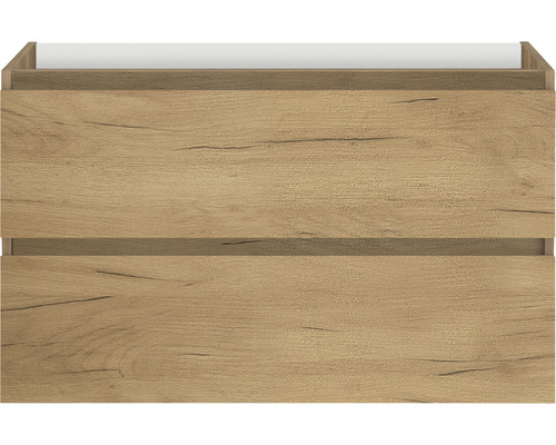 Wastafelmeubel Allibert Lunik BxHxD 90 x 55 x 46 cm Frontkleur eiken halifax