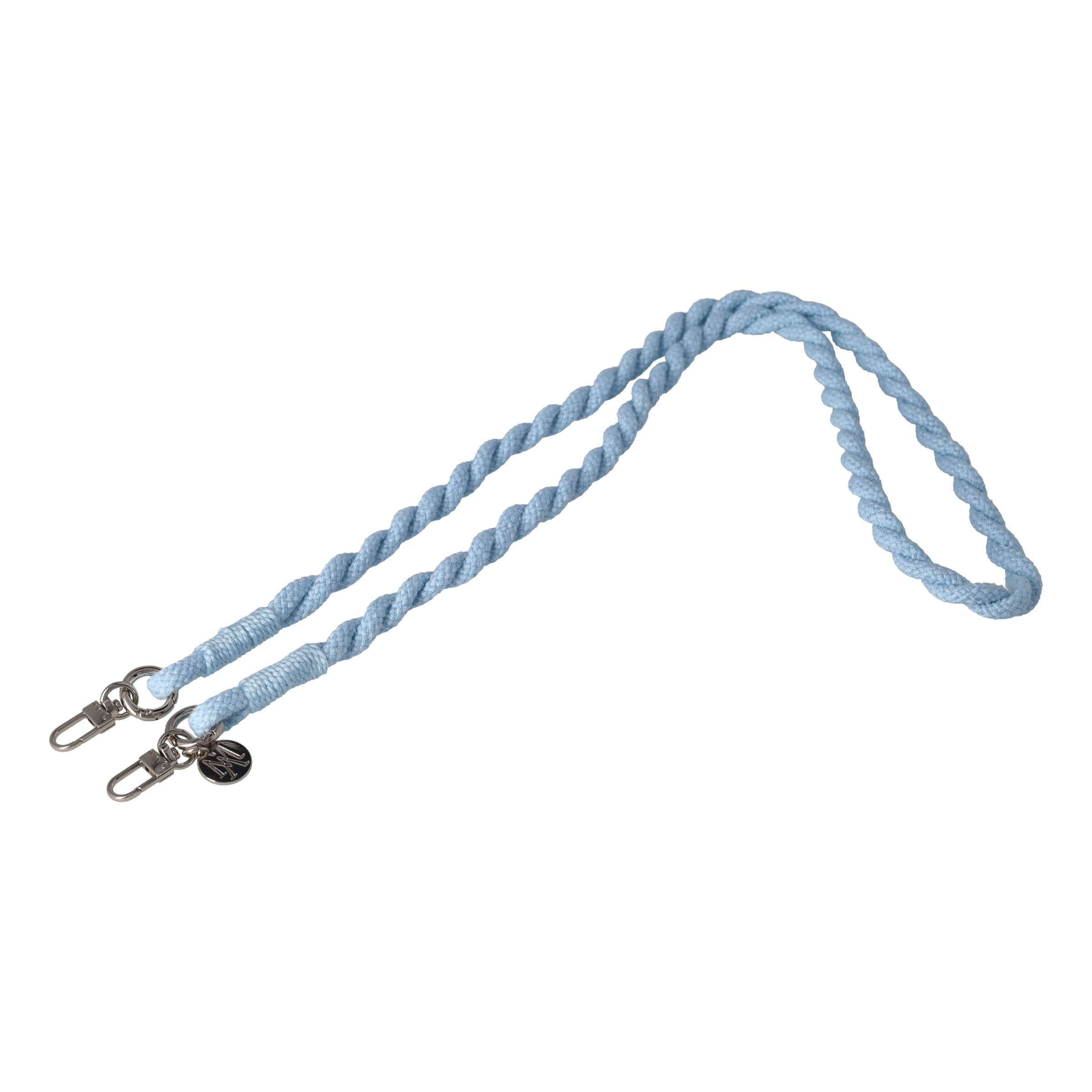 Handgemachte Handykordel Gedrehtes Umhängeband für Handyhüllen Silver - Light Blue