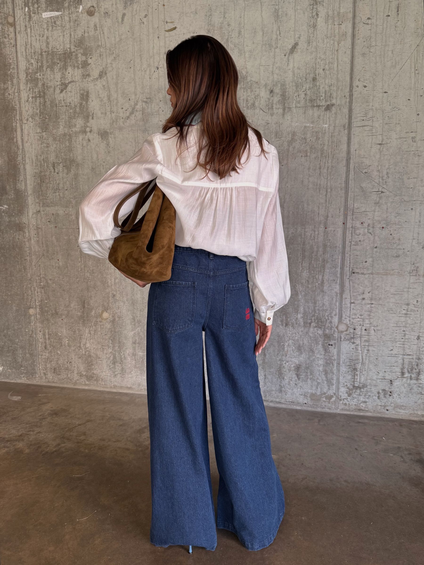 Never Fully Dressed Denim Palazzo Jeans