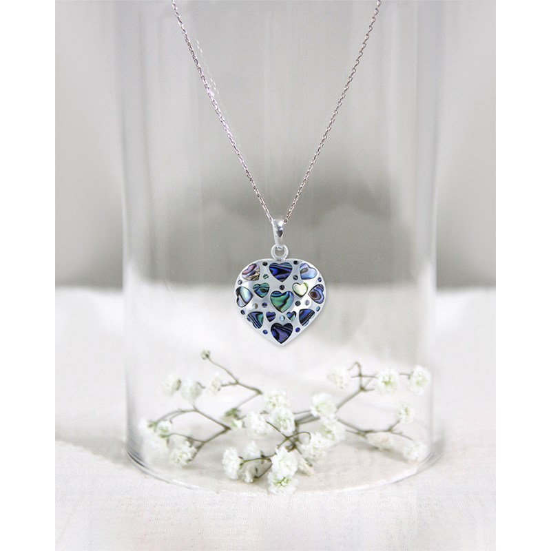 Pendentif Coeur en Nacre Abalone & Argent 925 - Amour Éternel | Aden