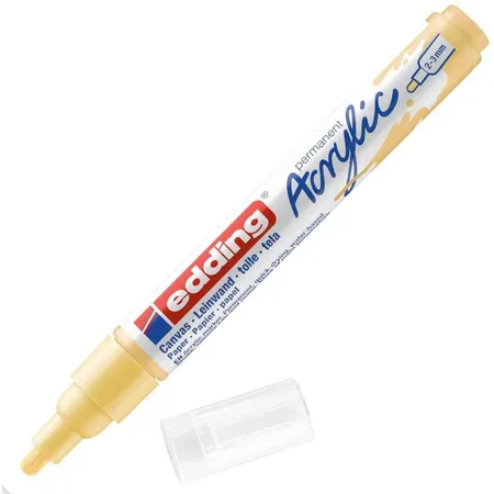 edding 5100 Acrylmarker medium - pastell-gelb - 1 Acrylstift wasserfest - mittlere Rundspitze 2-3 mm