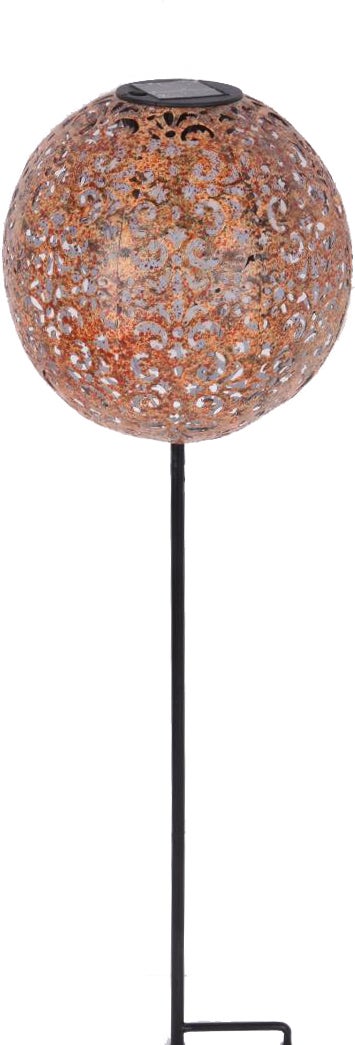 Intratuin solar tuinsteker lichtbol brons 20 x 20 x 72 cm