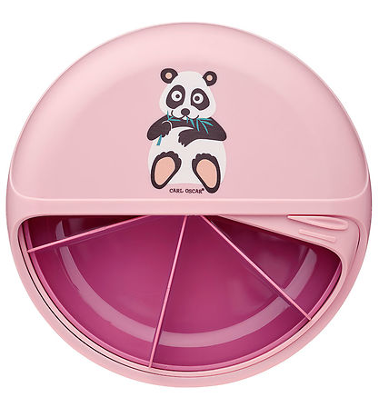 Carl Oscar Snackbox - BentoDisc - 18 cm - Pink m. Panda