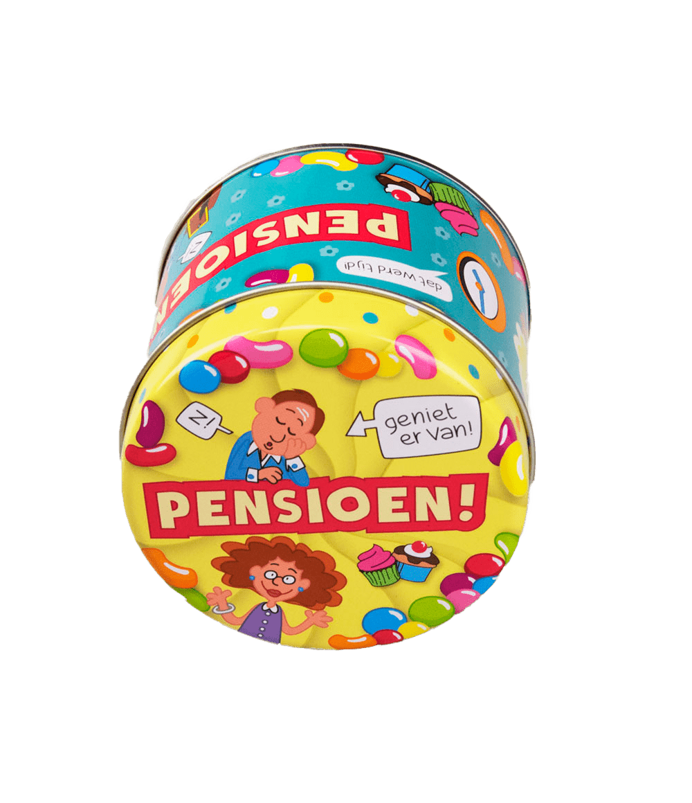Snoepblik Pensioen 9cm