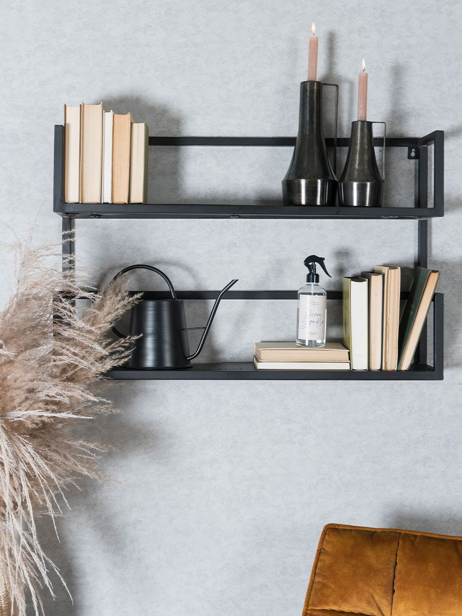 Wandplank Vintage Zwart - Duo Zwart/Zwart