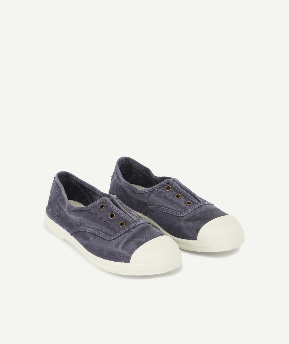 NATURAL WORLDBASKETS BASSES BLEU MARINE EN TOILE FILLE