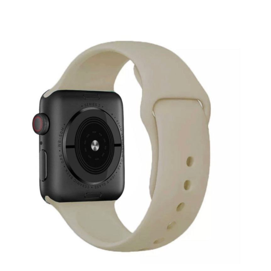 Apple Watch (42/41/40/38 mm) Silikon Sport Armband (Grösse S/M) - Beige