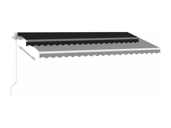 Auvent manuel rétractable avec LED 450x300 cm Anthracite
