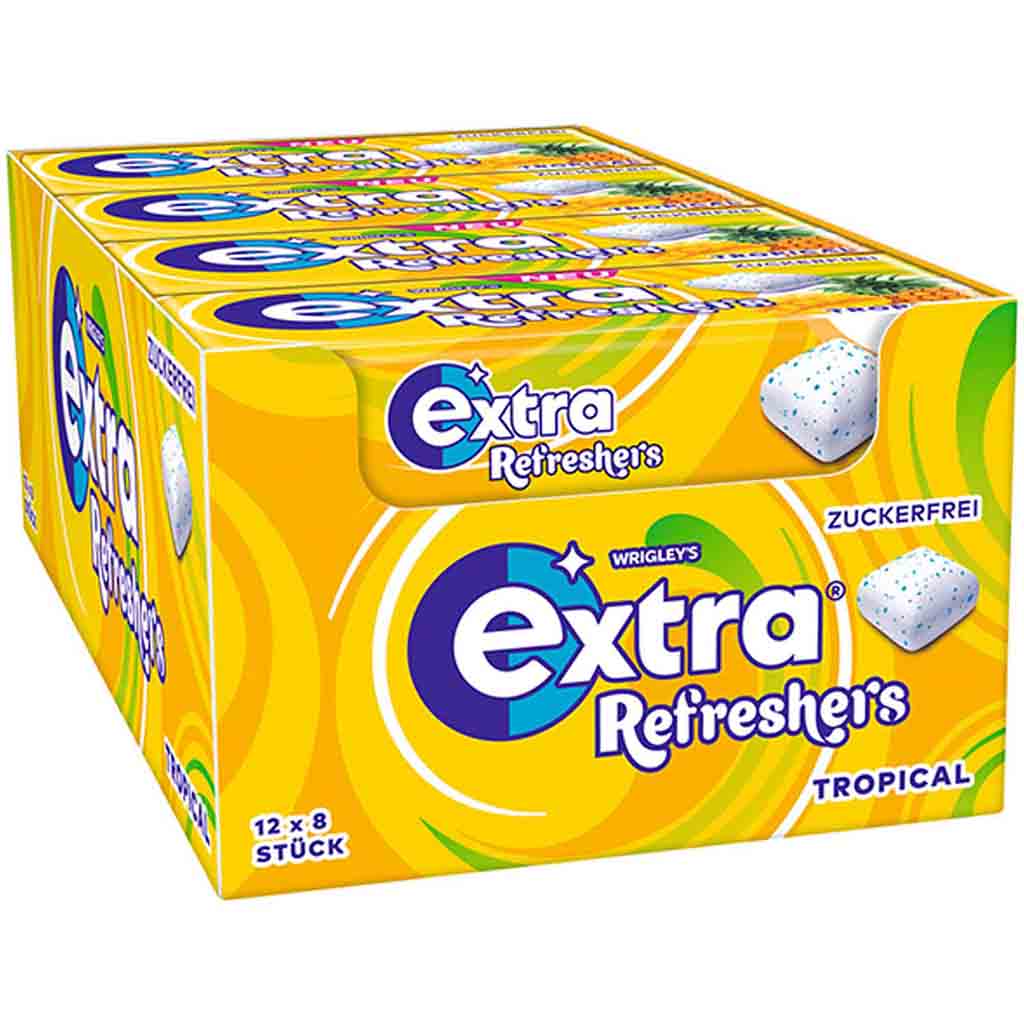Wrigleys Extra Refreshers Tropical 8er zuckerfrei 12x17,9=214,8g MHD:1.3.26