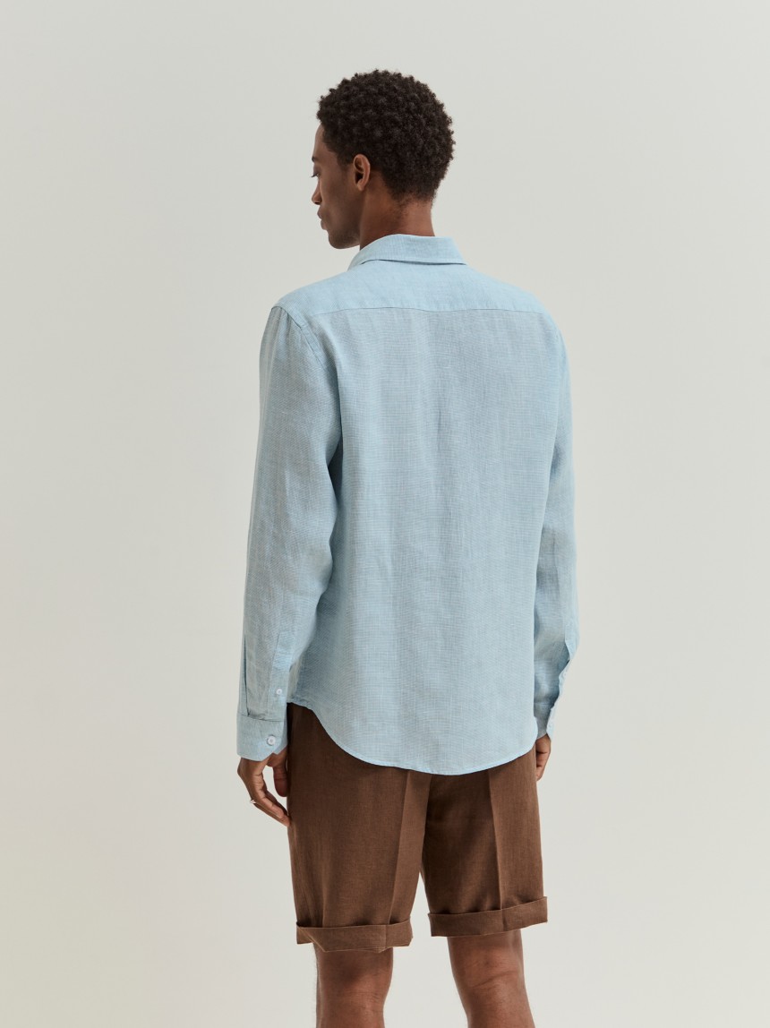 Camisa slim fit em linho