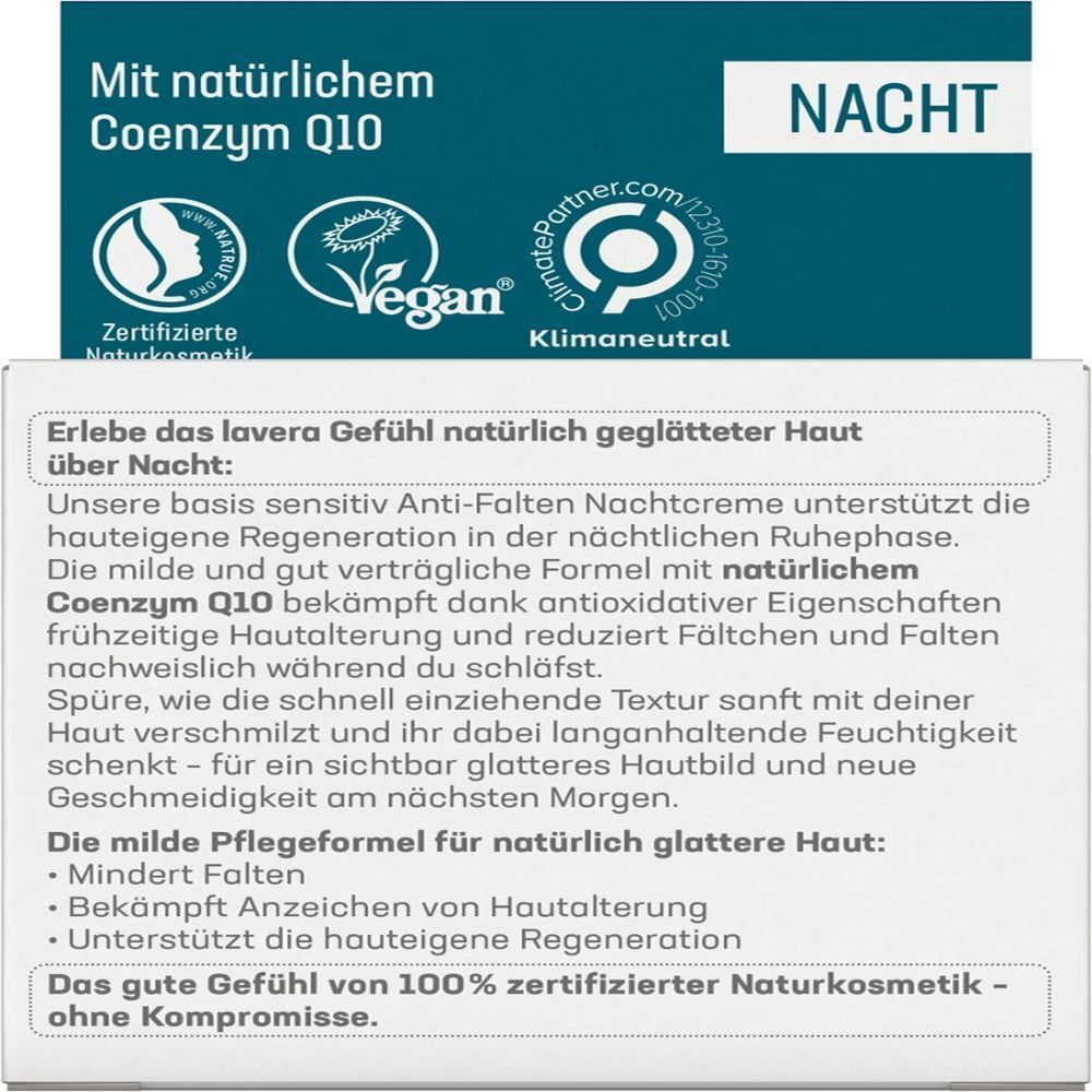 lavera BASIS SENSITIV ANTI-FALTEN NACHTCREME