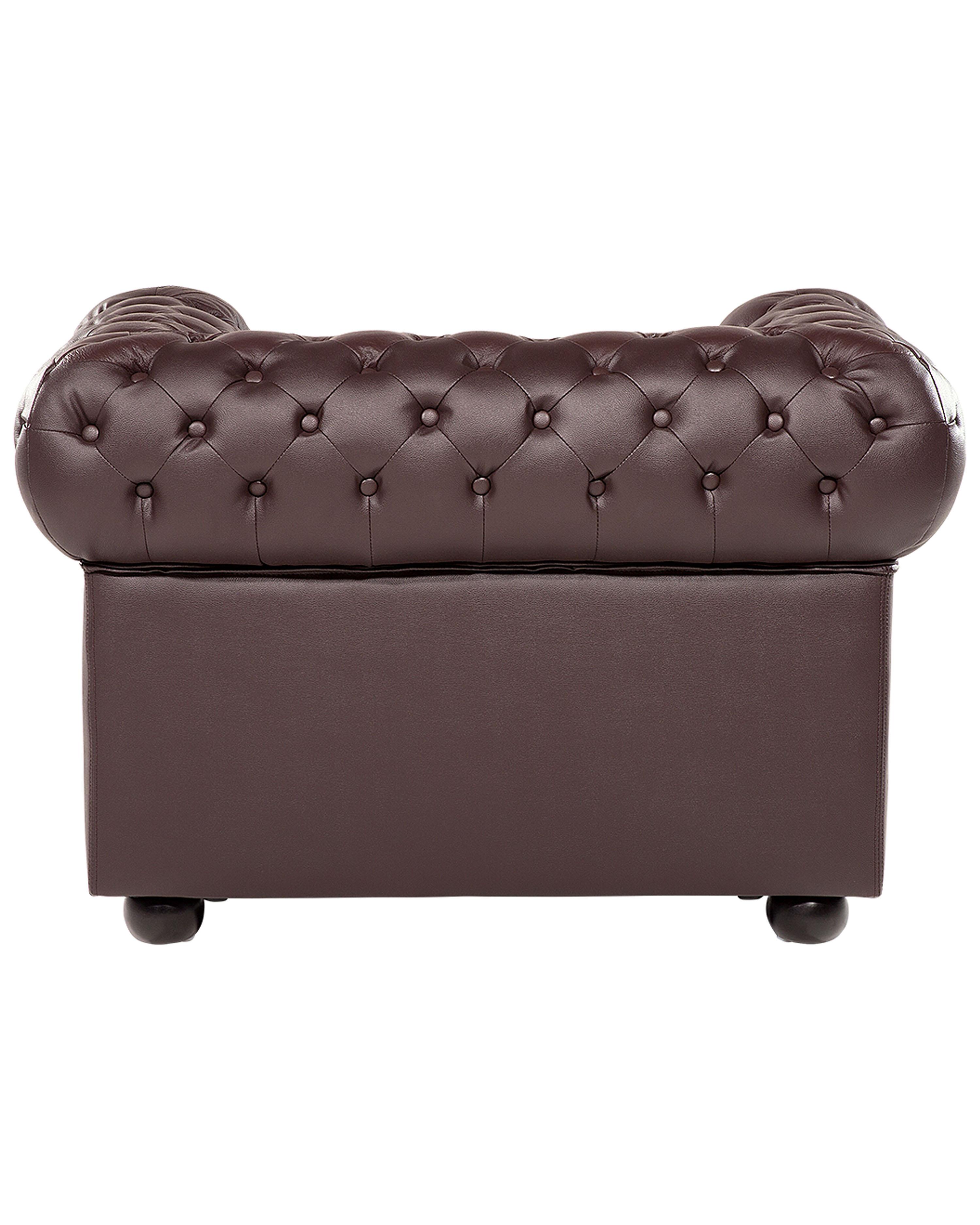 Fauteuil CHESTERFIELD Leer Bruin