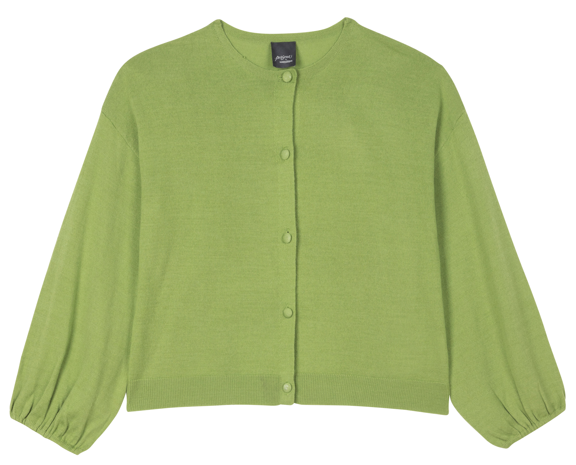 MORGANA - Gilet col rond en laine mélangée | Vert