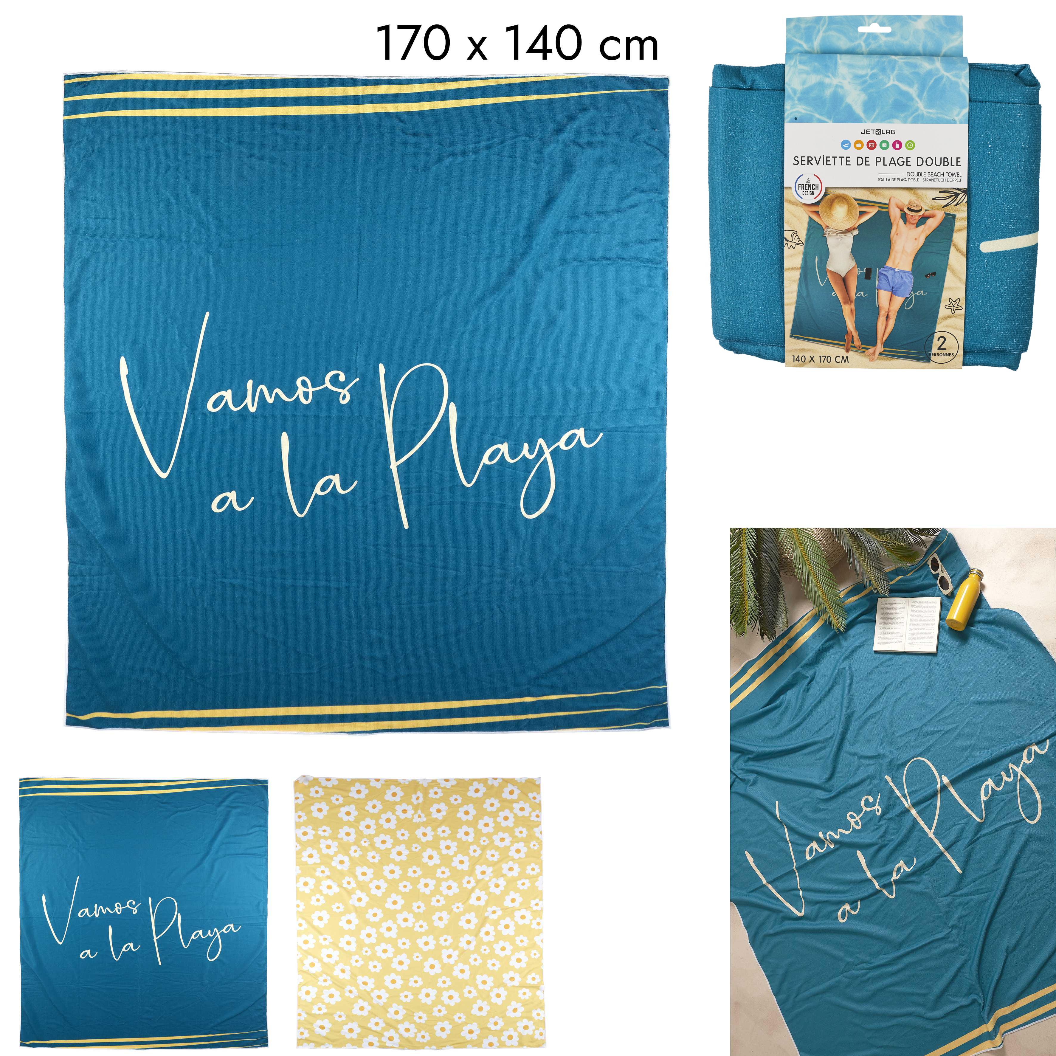 SERVIETTE PLAGE DOUBLE POP 170X140CM