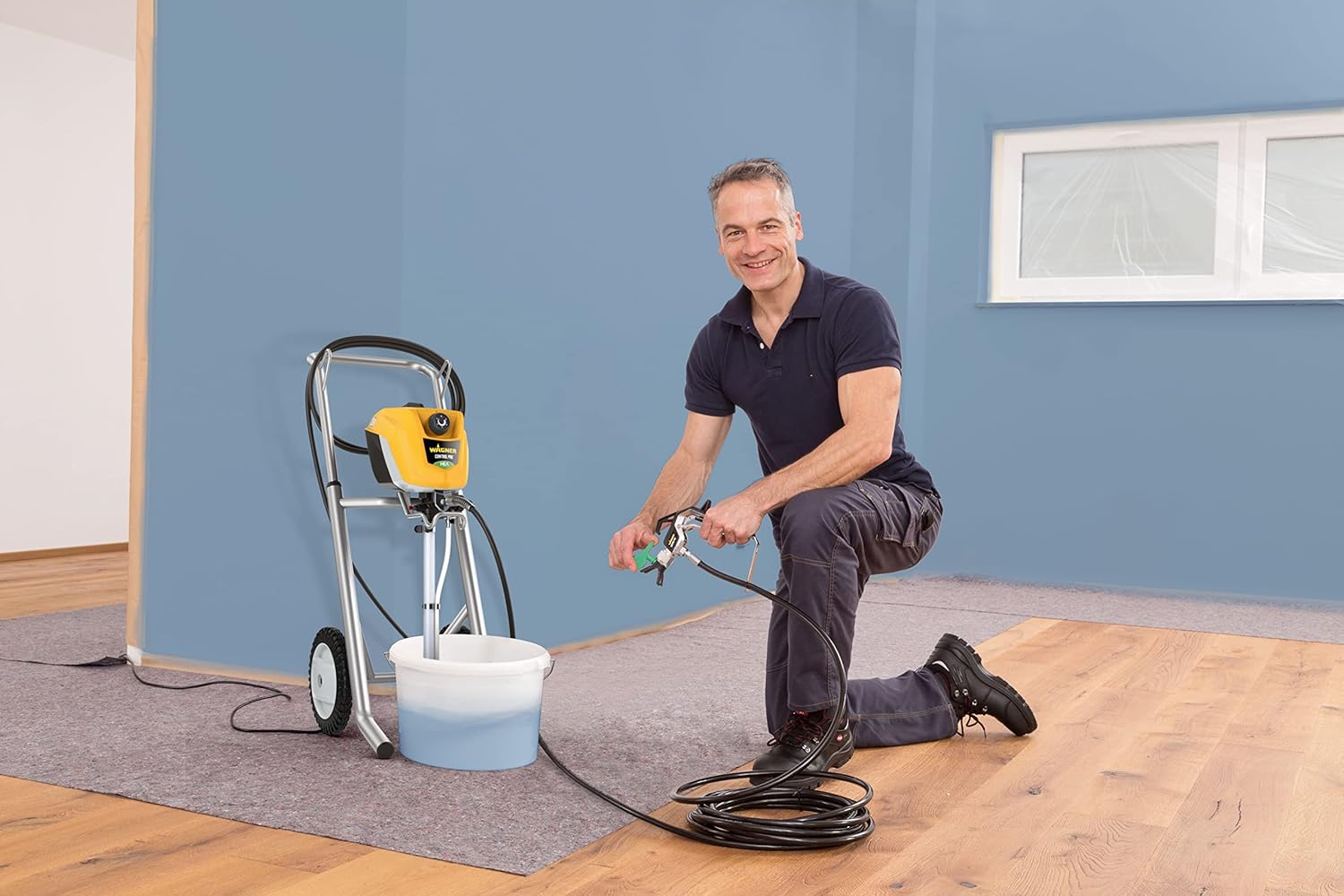 WAGNER Système de Peinture par pulvérisation Airless Control Pro 250 M pour peintures murales, sous Couches, Vernis & lasures, 15 m²-2 Min, réglage de la Pression, 110 Bar, Tuyau 9 m
