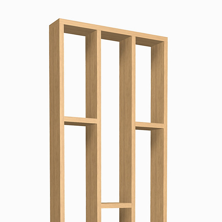 Tasseau Claustra étagères MDF revêtu papier imprimé chêne L.60 x H.250 cm