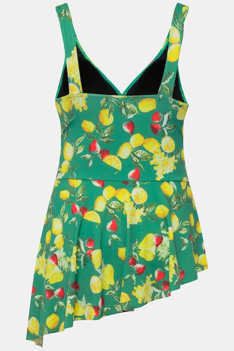 Badekleid, Zitronen, Softcups, asymmetrischer Saum