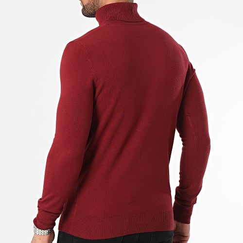 Pull Col Roulé Bordeaux