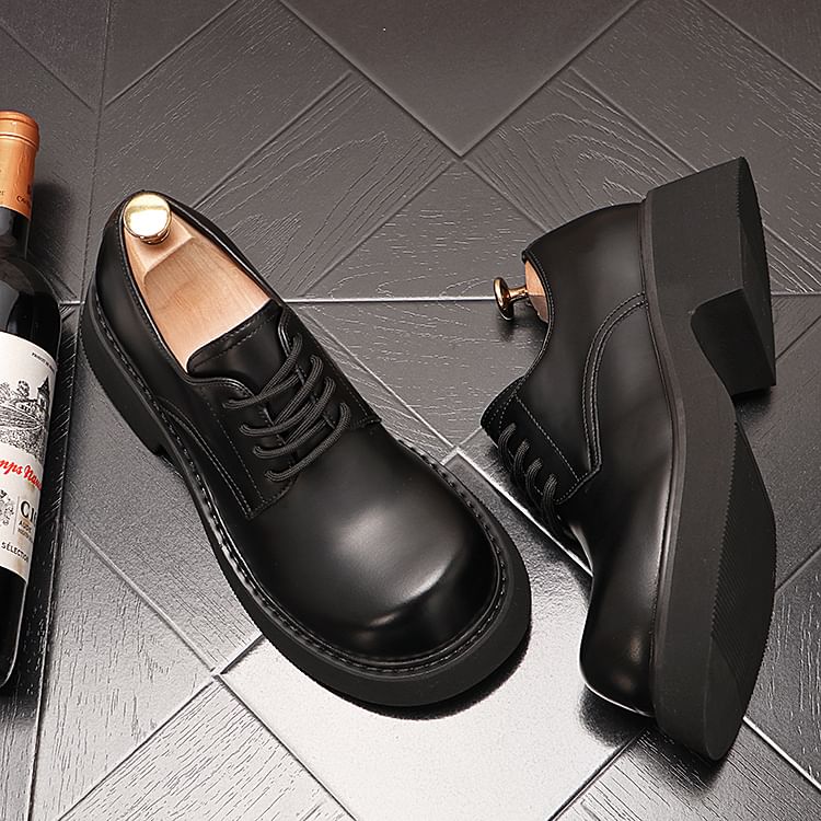 Mr Ozera - Plateau veterschoenen met effen hak