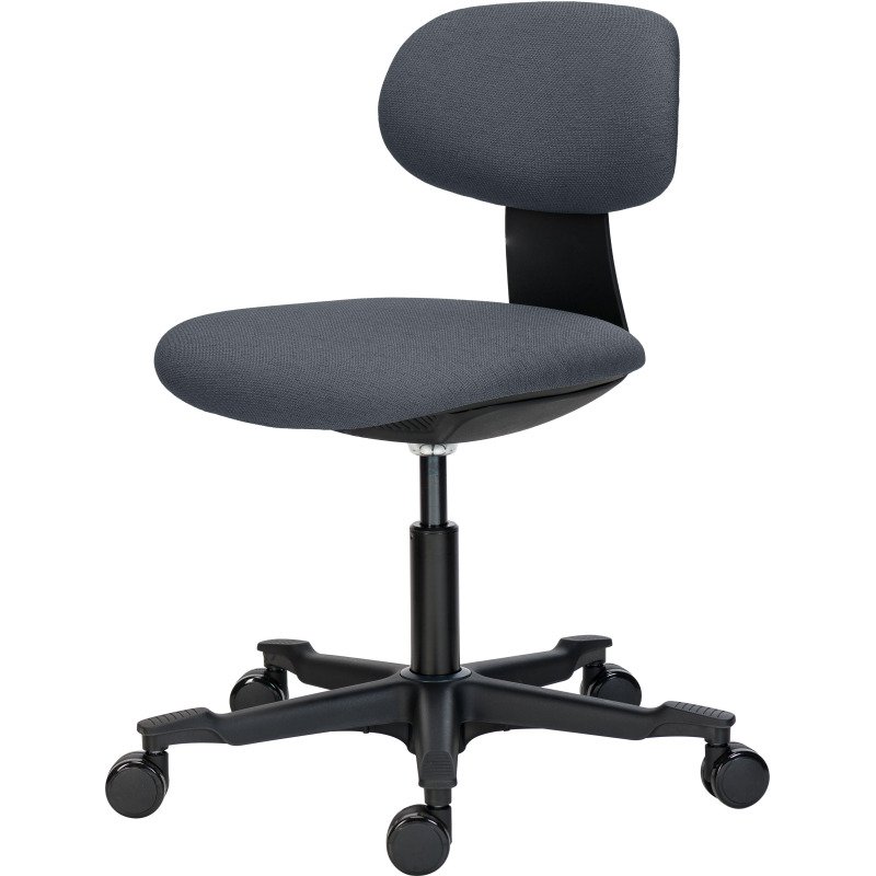 Chaise de bureau ZERTY tissu - dossier bas - sans accoudoirs - mécanisme haut/bas - pieds noir
