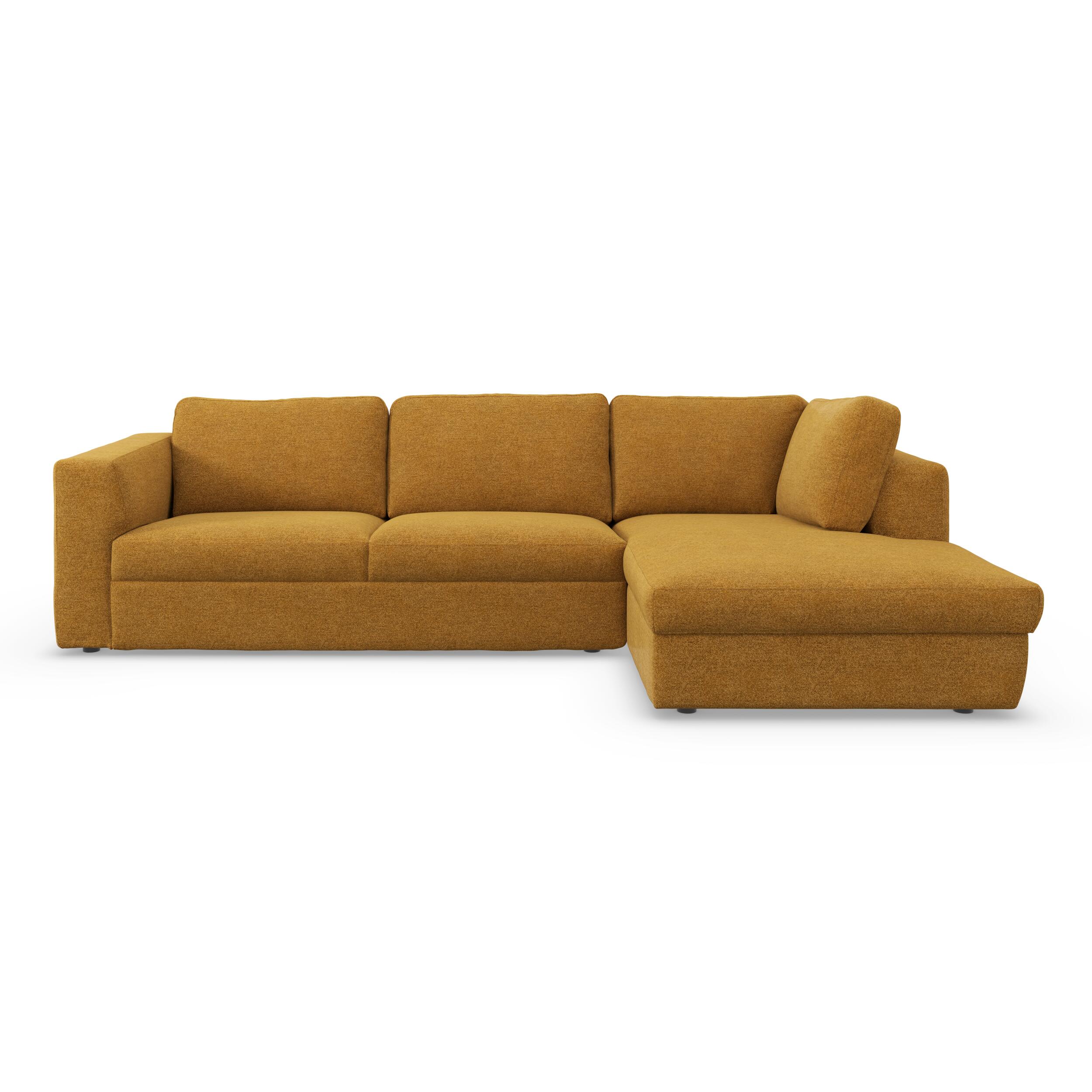 Lean højrevendt sofa med chaiselong
