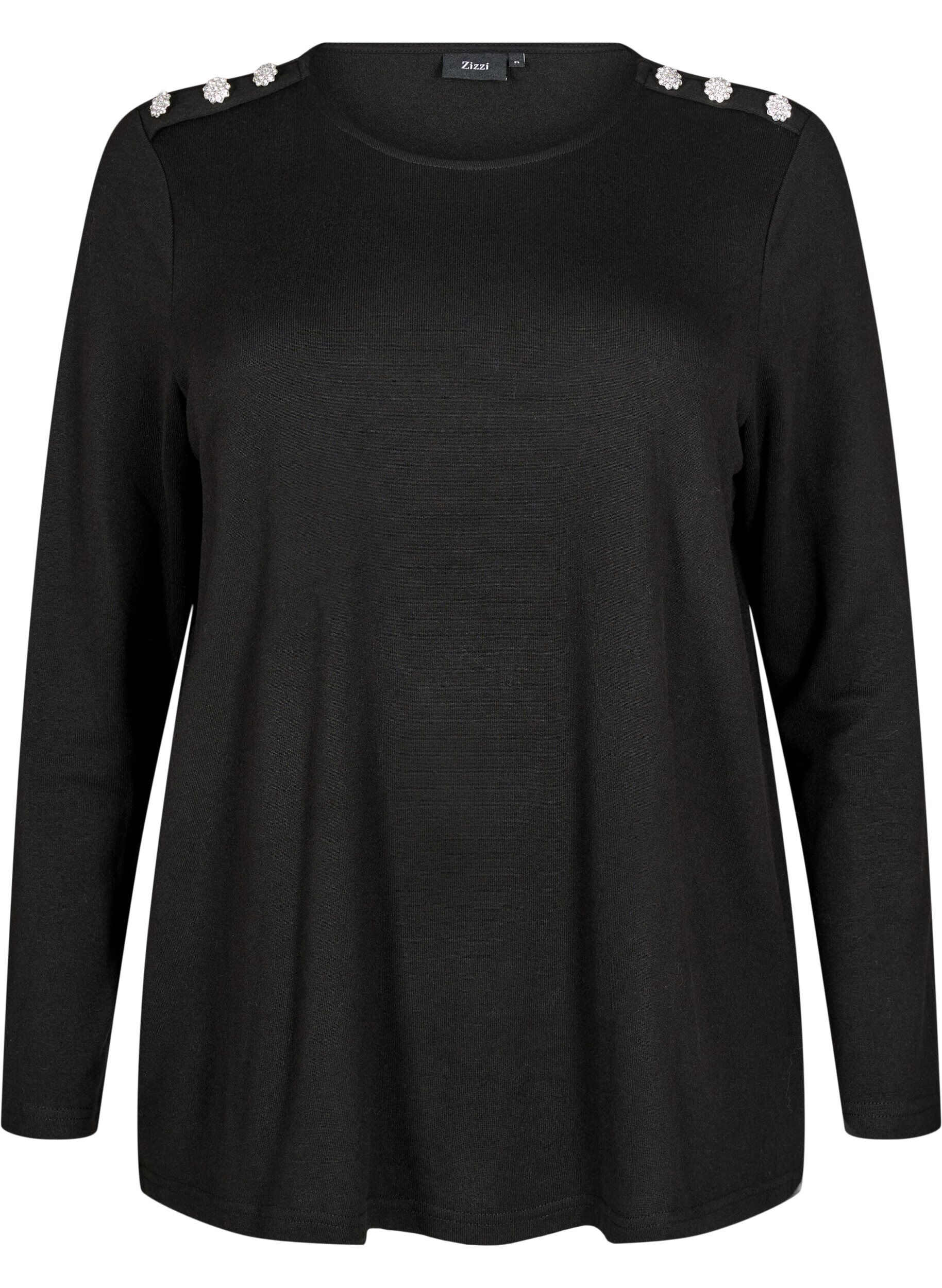 Bluse med pynteknapper