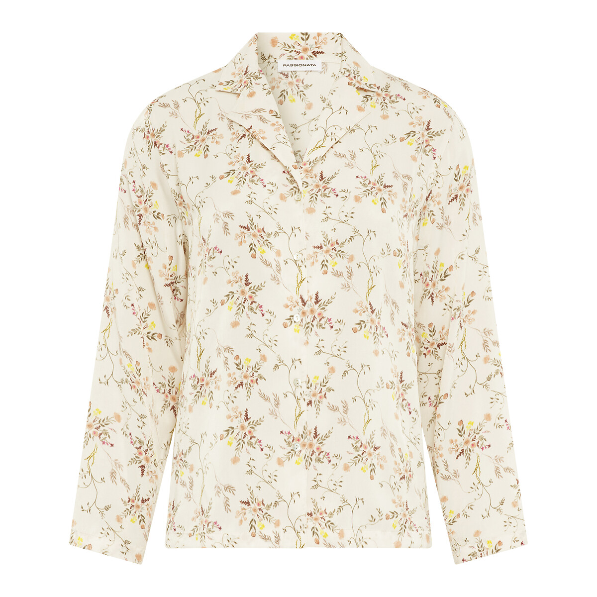 PASSIONATA<br>Cardigã de pijama de manga comprida, roupa de descanso, em cetim, Mel