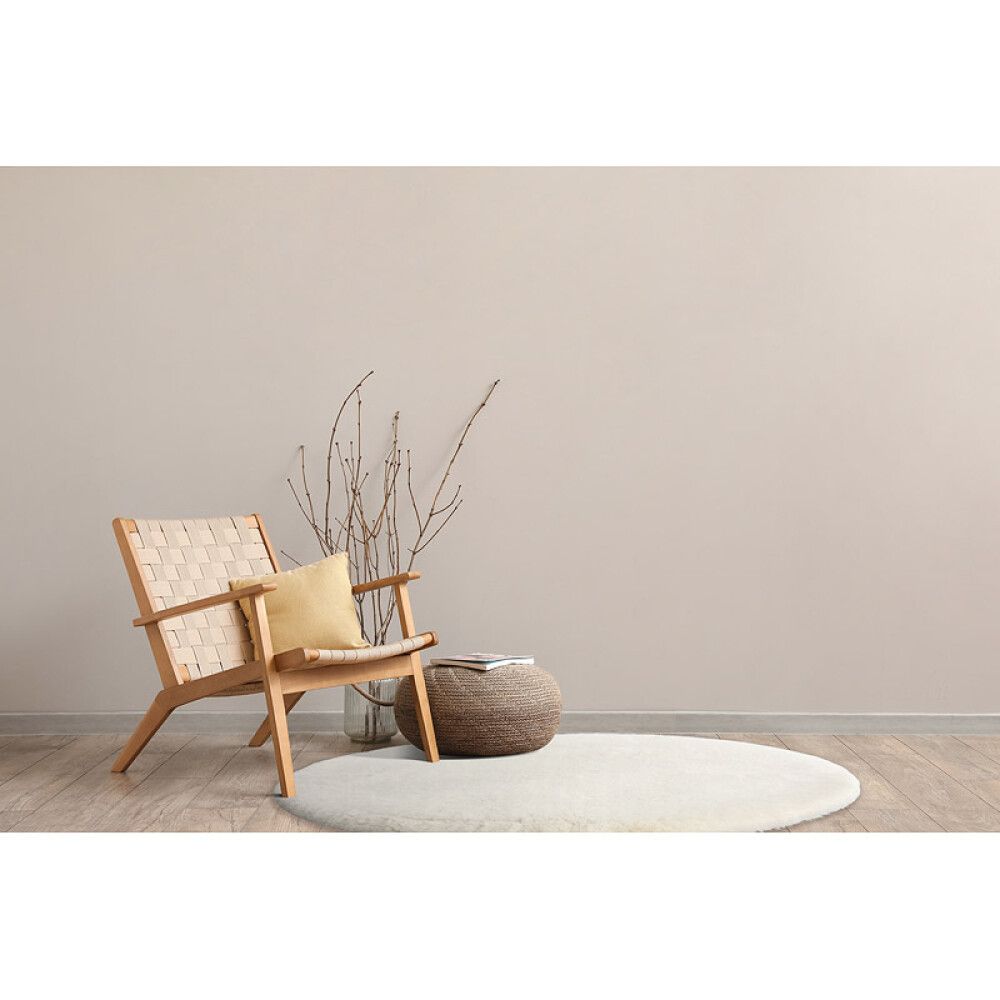 GULVTEPPE PREMIUMØ130CM NATURHVIT