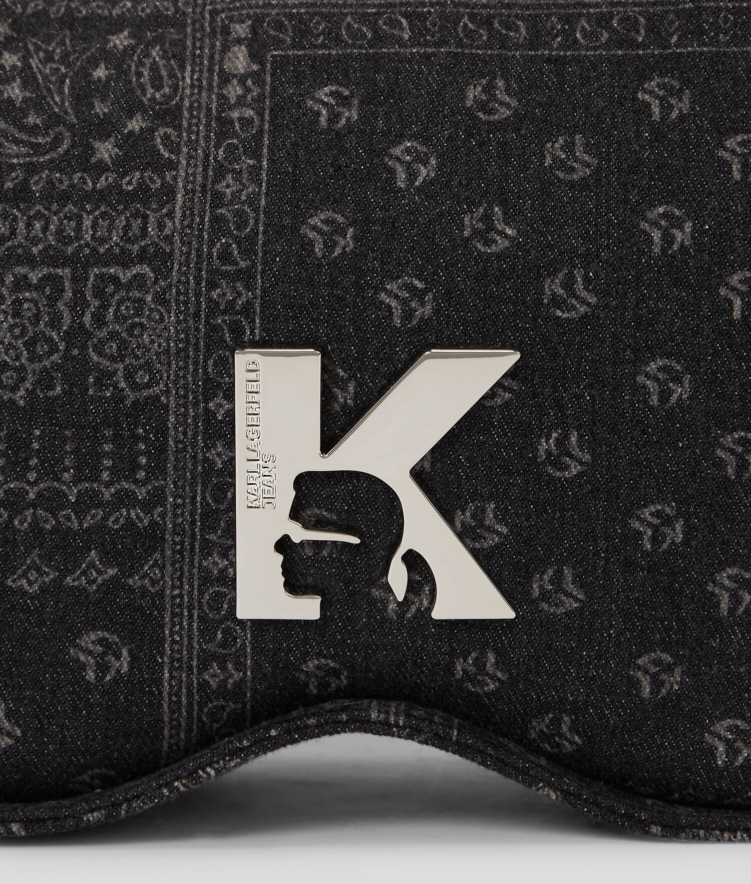 SAC BANDOULIÈRE EN DENIM EN FORME DE LUNETTES DE SOLEIL AVEC ANSE SUPÉRIEURE KLJ