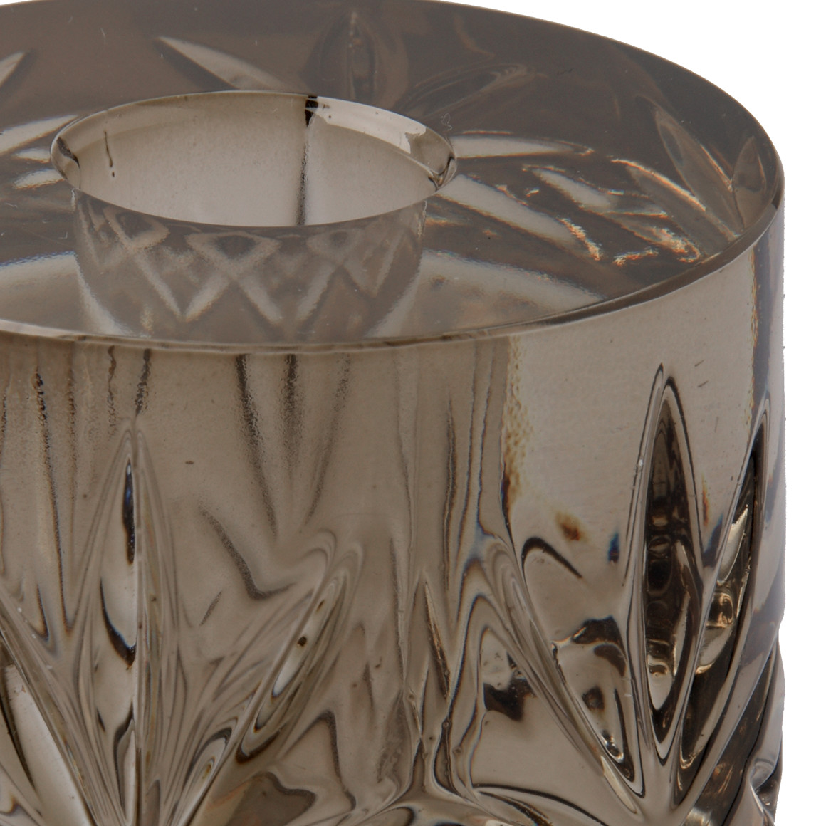 My Home Kerzenhalter aus Glas beige