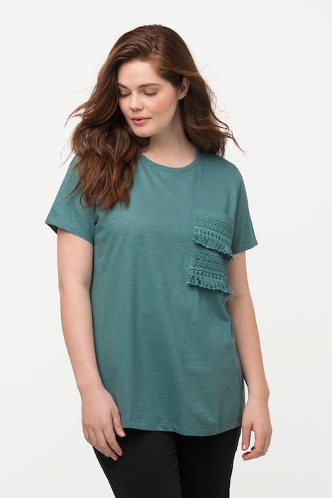 T-Shirt, Biobaumwolle, Brusttashce, Regular Fit, Rundhalsausschnitt