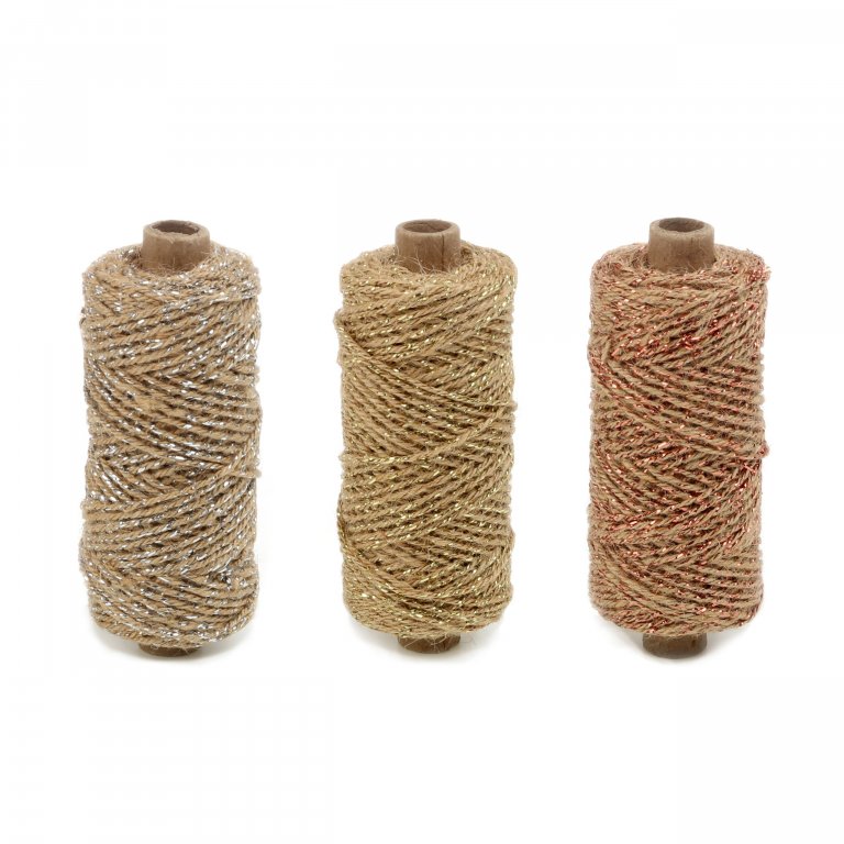 Flaxcord Deluxe Juteschnur m. Metallicfaden