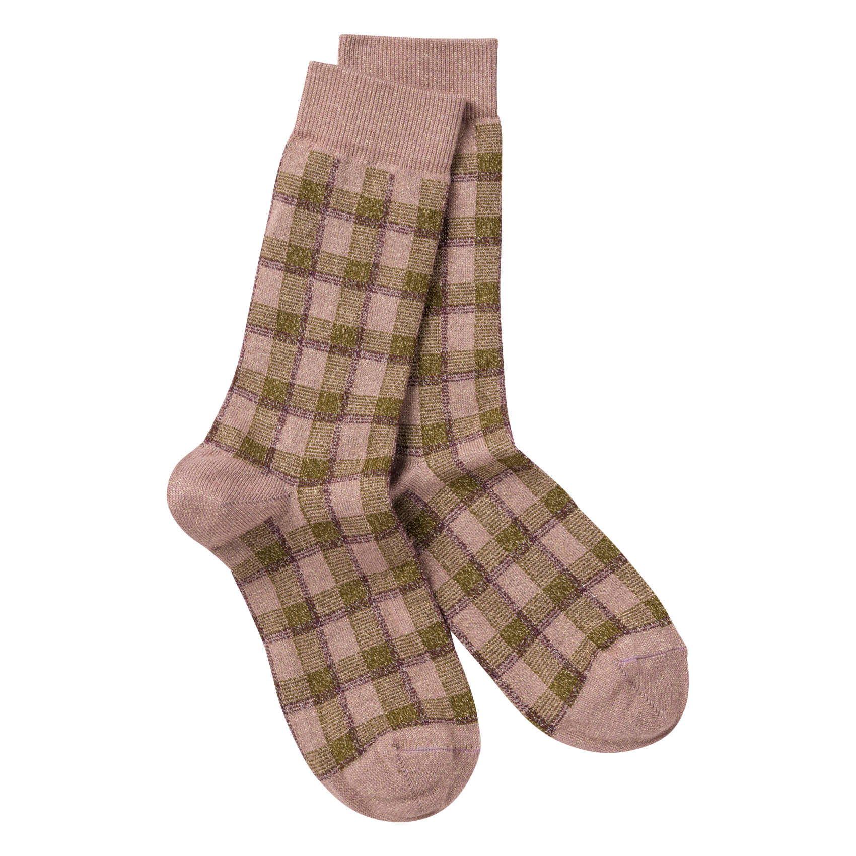 KIM - Chaussettes à carreaux | Rose