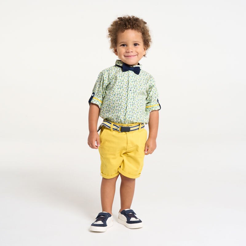 Chemise modulable fleurie jaune bébé garçon Jaune
