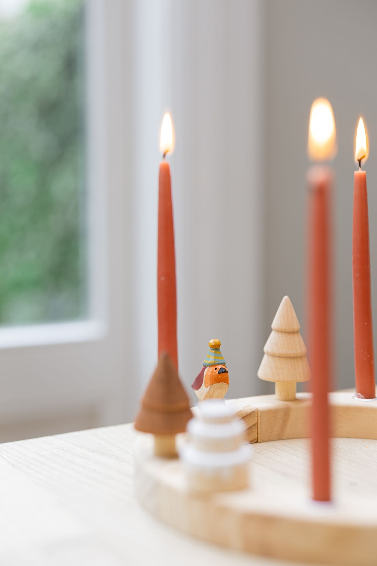 Stekers voor jaarring, Feest!, hout, set van 4