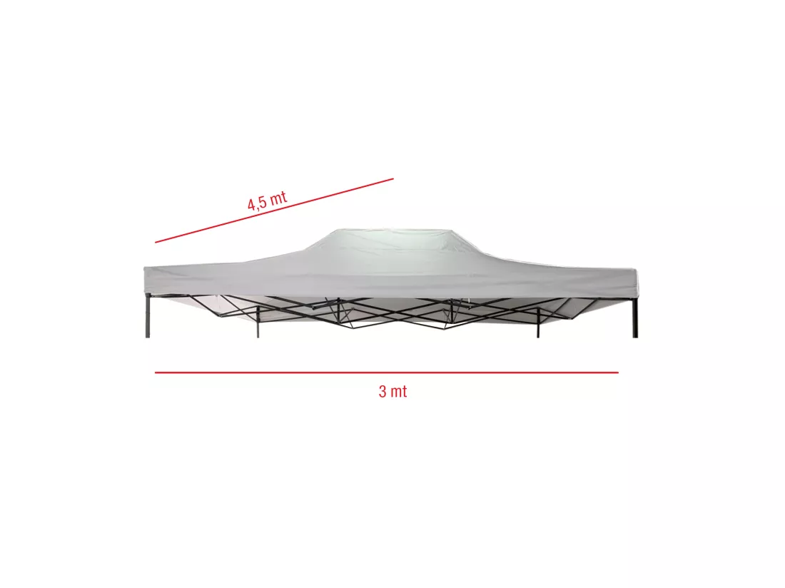 Housse De Remplacement Gazebo Blanc Polyester Oxford 800d 2,9x4,4