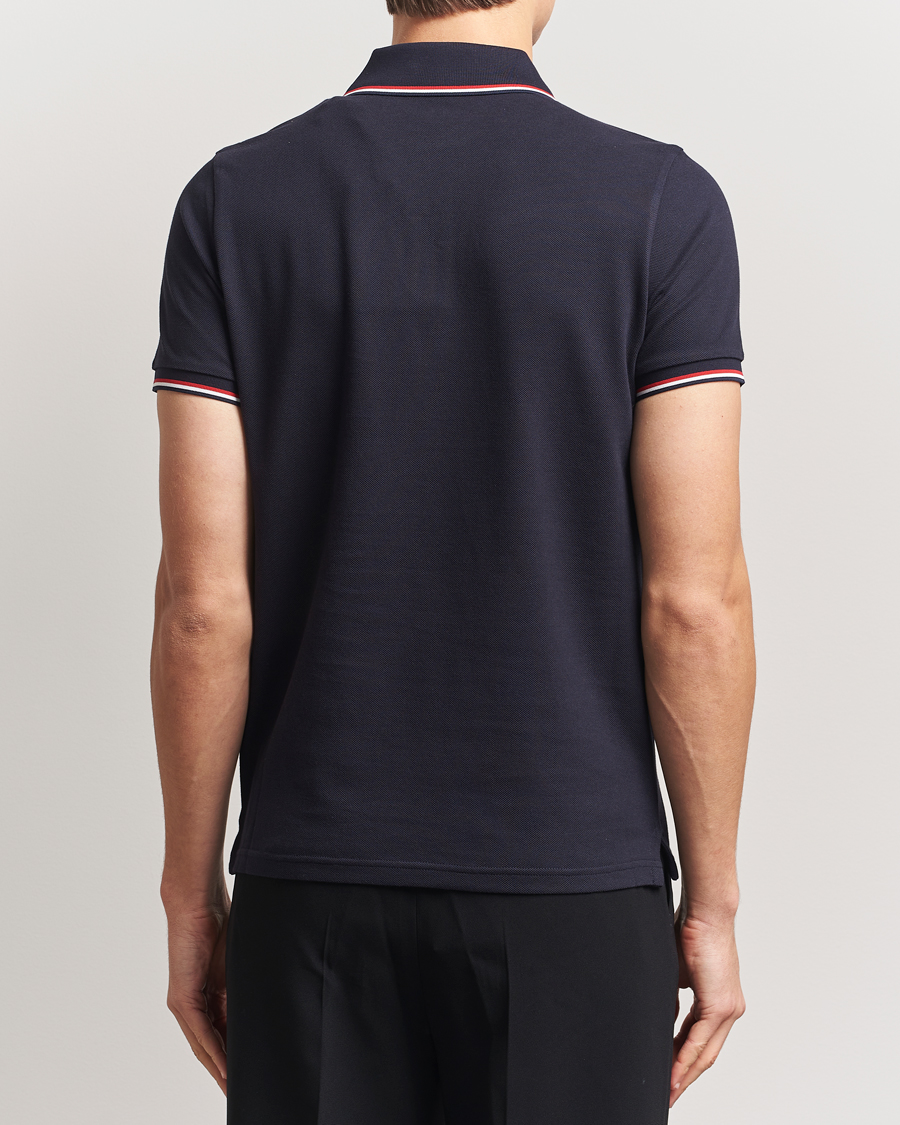 Moncler Contrast Rib Polo Navy