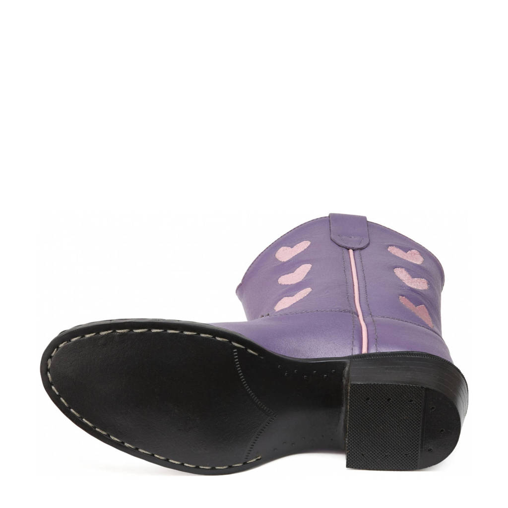 Bootstock leren cowboylaarzen paars/roze