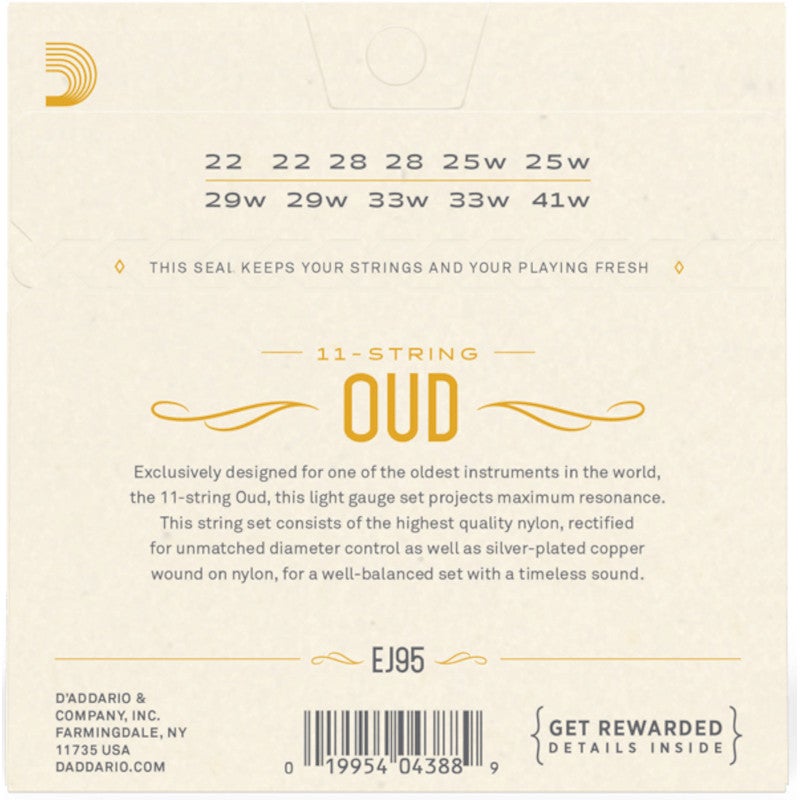 D'Addario EJ95 Normal Tension Oud 11-string Set snaren voor oud