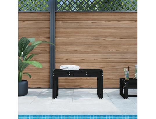VIDAXL - Banc de jardin noir 80x38x45 cm bois massif de pin