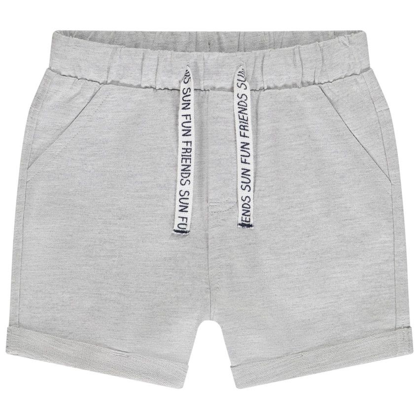 Bermuda en molleton uni pour bébé garçon - Gris clair