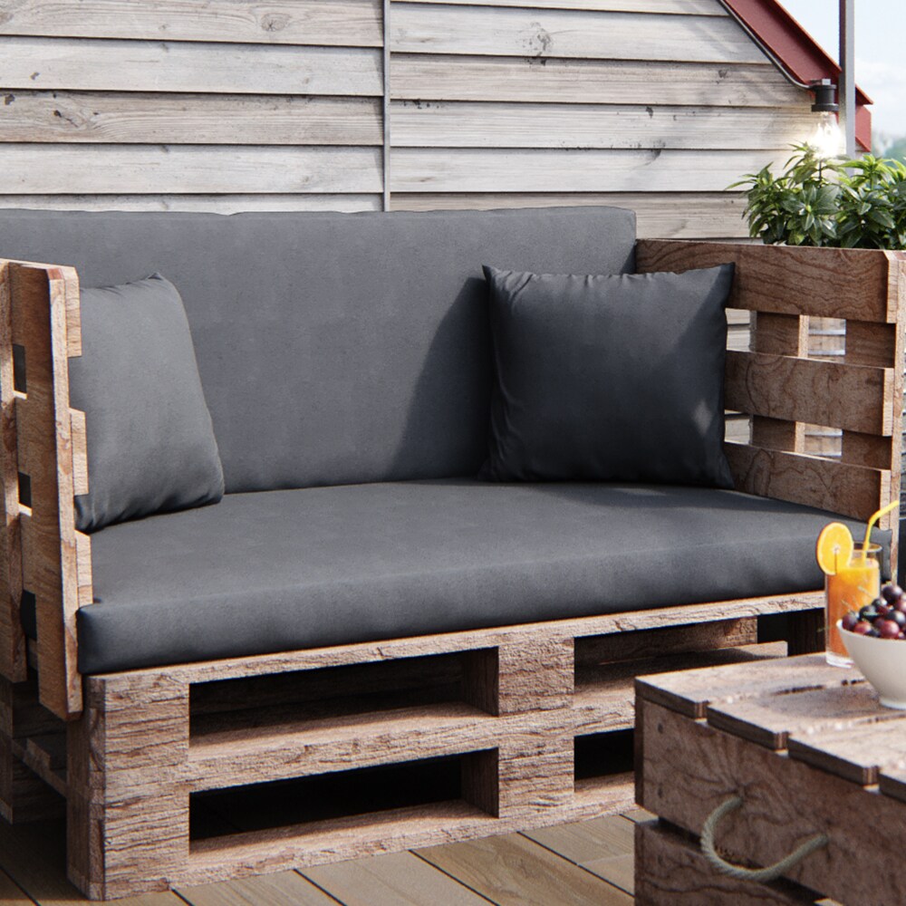 Vicco Loungekissen Palettenkissen Gartenkissen Grau 2er Set Balkonkissen